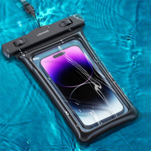 USAMS αδιάβροχη θήκη smartphone US-YD011, έως 7", IPX8, μαύρη | Αξεσουάρ κινητών | elabstore.gr