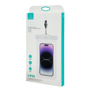 USAMS αδιάβροχη θήκη smartphone US-YD011, έως 7", IPX8, λευκή | eLabstore.gr