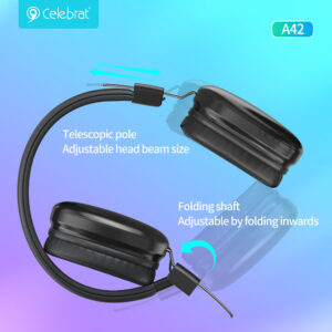CELEBRAT headphones A42, ασύρματα & ενσύρματα, 40mm, 300mAh, μαύρα | Αξεσουάρ κινητών | elabstore.gr