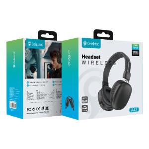 CELEBRAT headphones A42, ασύρματα & ενσύρματα, 40mm, 300mAh, μαύρα | Αξεσουάρ κινητών | elabstore.gr
