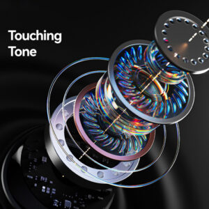 USAMS earphones με θήκη φόρτισης E02, TWS, ANC & ENC, Φ10mm, 35/300mAh, μαύρα | Αξεσουάρ κινητών | elabstore.gr