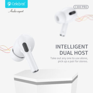CELEBRAT earphones με θήκη φόρτισης C300 Pro, True Wireless, 13mm, 30/300mAh, λευκά | eLabstore.gr