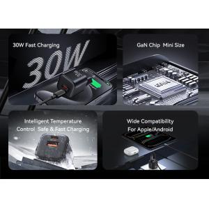 USAMS φορτιστής τοίχου CC263, USB & USB-C, 30W, GaN, μαύρος | Αξεσουάρ κινητών | elabstore.gr