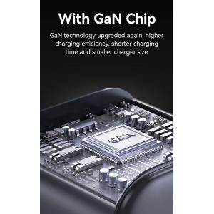 USAMS φορτιστής τοίχου CC263, USB & USB-C, 30W, GaN, μαύρος | eLabstore.gr