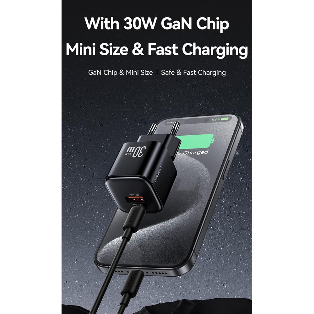 USAMS φορτιστής τοίχου CC263, USB & USB-C, 30W, GaN, λευκός | eLabstore.gr USAMS φορτιστής τοίχου CC263, USB & USB-C, 30W, GaN, λευκός | Αξεσουάρ κινητών | elabstore.gr