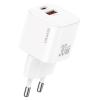 USAMS φορτιστής τοίχου CC263, USB & USB-C, 30W, GaN, λευκός | Αξεσουάρ κινητών | elabstore.gr