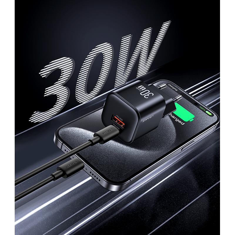 USAMS φορτιστής τοίχου CC263, USB & USB-C, 30W, GaN, λευκός | eLabstore.gr USAMS φορτιστής τοίχου CC263, USB & USB-C, 30W, GaN, λευκός | Αξεσουάρ κινητών | elabstore.gr