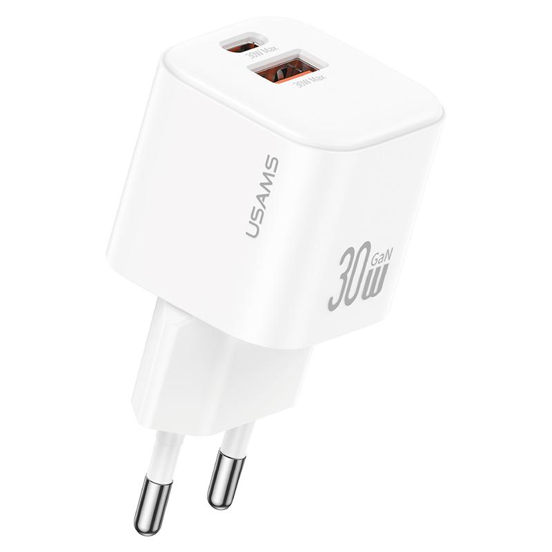 USAMS φορτιστής τοίχου CC263, USB & USB-C, 30W, GaN, λευκός | eLabstore.gr USAMS φορτιστής τοίχου CC263, USB & USB-C, 30W, GaN, λευκός | Αξεσουάρ κινητών | elabstore.gr