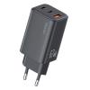 USAMS φορτιστής τοίχου CC265, USB & 2x USB-C, 67W, GaN, μαύρος | Αξεσουάρ κινητών | elabstore.gr