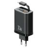 USAMS φορτιστής τοίχου CC296 με καλώδιο, USB & USB-C, 30W, μαύρος | Αξεσουάρ κινητών | elabstore.gr