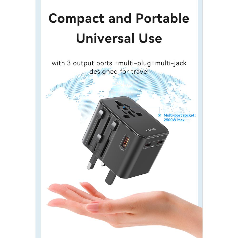 USAMS φορτιστής/αντάπτορας πρίζας CC309, USB & 2x USB-C, universal, 25W, μαύρος | eLabstore.gr USAMS φορτιστής/αντάπτορας πρίζας CC309, USB & 2x USB-C, universal, 25W, μαύρος | Αξεσουάρ κινητών | elabstore.gr