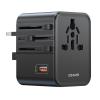 USAMS φορτιστής/αντάπτορας πρίζας CC309, USB & 2x USB-C, universal, 25W, μαύρος | Αξεσουάρ κινητών | elabstore.gr