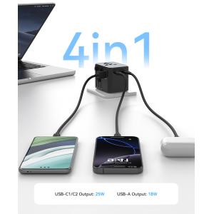 USAMS φορτιστής/αντάπτορας πρίζας CC309, USB & 2x USB-C, universal, 25W, μαύρος | eLabstore.gr USAMS φορτιστής/αντάπτορας πρίζας CC309, USB & 2x USB-C, universal, 25W, μαύρος | Αξεσουάρ κινητών | elabstore.gr