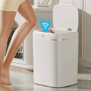 HOME USE κάδος απορριμμάτων HUH-0251 με φωτοκύτταρο, 9lt, λευκός | Οικιακός εξοπλισμός | elabstore.gr