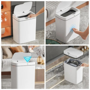HOME USE κάδος απορριμμάτων HUH-0253 με φωτοκύτταρο, 13lt, λευκός | Οικιακός εξοπλισμός | elabstore.gr
