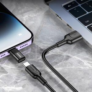 KAKUSIGA αντάπτορας Lightning σε USB-C KSC-1408, 480Mbps, 2A, μαύρος | Καλώδια - Αντάπτορες | elabstore.gr