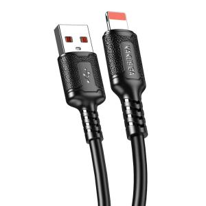 KAKUSIGA καλώδιο Lightning σε USB KSC-984, σιλικόνης, 3Α, 480Mbps, 1m, μαύρο | Καλώδια - Αντάπτορες | elabstore.gr