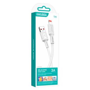 KAKUSIGA καλώδιο Lightning σε USB KSC-984, σιλικόνης, 3Α, 480Mbps, 1m, λευκό | Καλώδια - Αντάπτορες | elabstore.gr