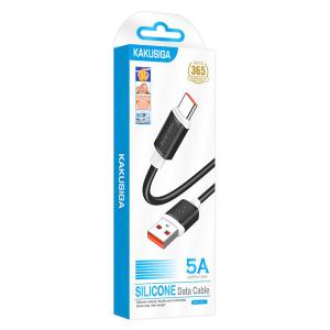KAKUSIGA καλώδιο USB-C σε USB KSC-998, σιλικόνης, 5A, 480Mbps, 1m, μαύρο | Καλώδια - Αντάπτορες | elabstore.gr