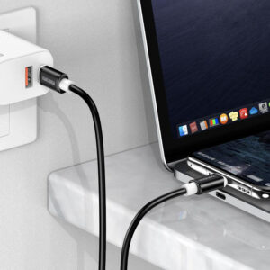 KAKUSIGA καλώδιο USB-C σε USB-C KSC-998, σιλικόνης, 100W, 480Mbps, 1m, μαύρο | Καλώδια - Αντάπτορες | elabstore.gr