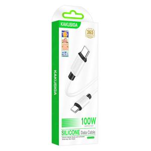 KAKUSIGA καλώδιο USB-C σε USB-C KSC-998, σιλικόνης, 100W, 480Mbps, 1m, λευκό | Καλώδια - Αντάπτορες | elabstore.gr