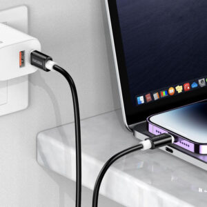 KAKUSIGA καλώδιο Lightning σε USB-C KSC-998, σιλικόνης, 30W, 480Mbps, 1m, μαύρο | Καλώδια - Αντάπτορες | elabstore.gr