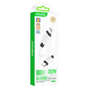 KAKUSIGA καλώδιο Lightning σε USB-C KSC-998, σιλικόνης, 30W, 480Mbps, 1m, λευκό | Καλώδια - Αντάπτορες | elabstore.gr