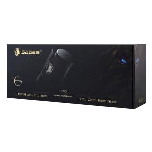 SADES gaming μικρόφωνο TYTO με βάση γραφείου & επιτραπέζια, pop φίλτρο, καρδιοειδές, USB, μαύρο | eLabstore.gr