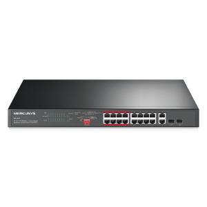 MERCUSYS rackmount switch MS118CP, 16x 10/100Mbps PoE+ & 2x Gigabit θύρες, UN/1.0 | Δικτυακά | elabstore.gr