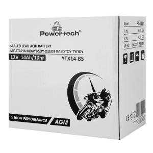 POWERTECH μπαταρία μολύβδου μοτοσυκλέτας PT-1442, 12V 14Ah, AGM, YTX14-BS | Gadgets - Αξεσουάρ | elabstore.gr