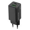 POWERTECH φορτιστής τοίχου PT-1501, USB/USB-C, 65W, GaN, μαύρος | Αξεσουάρ κινητών | elabstore.gr