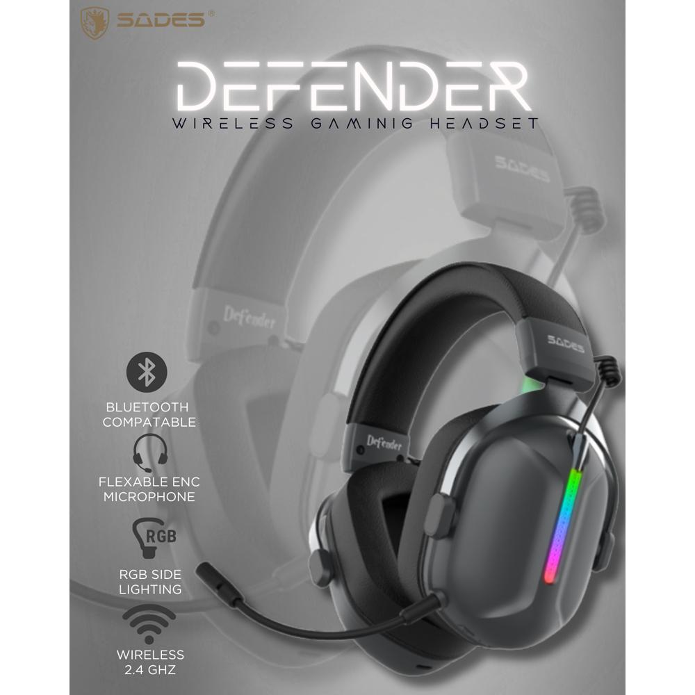 SADES gaming headset Defender, ασύρματα & ενσύρματα, 50mm, 1050mAh, RGB, multi-platform, μαύρο | eLabstore.gr SADES gaming headset Defender, ασύρματα & ενσύρματα, 50mm, 1050mAh, RGB, multi-platform, μαύρο | Αξεσουάρ κινητών | elabstore.gr