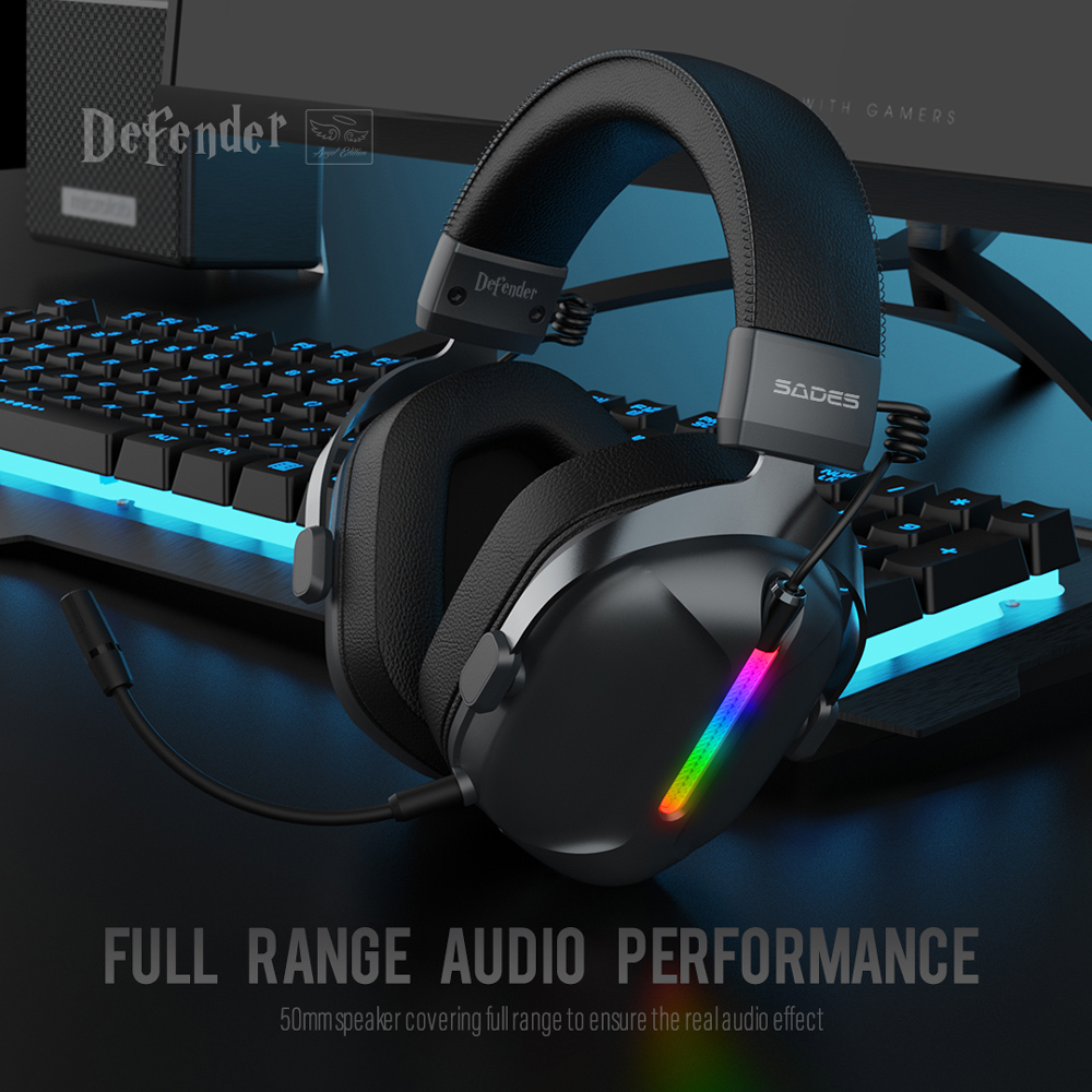 SADES gaming headset Defender, ασύρματα & ενσύρματα, 50mm, 1050mAh, RGB, multi-platform, μαύρο | eLabstore.gr SADES gaming headset Defender, ασύρματα & ενσύρματα, 50mm, 1050mAh, RGB, multi-platform, μαύρο | Αξεσουάρ κινητών | elabstore.gr