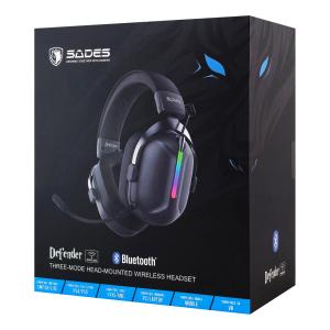 SADES gaming headset Defender, ασύρματα & ενσύρματα, 50mm, 1050mAh, RGB, multi-platform, μαύρο | eLabstore.gr SADES gaming headset Defender, ασύρματα & ενσύρματα, 50mm, 1050mAh, RGB, multi-platform, μαύρο | eLabstore.gr