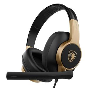 SADES gaming headset UPOWER, 3.5mm σύνδεση, 40mm, μαύρο/χρυσό | Συνοδευτικά PC | elabstore.gr