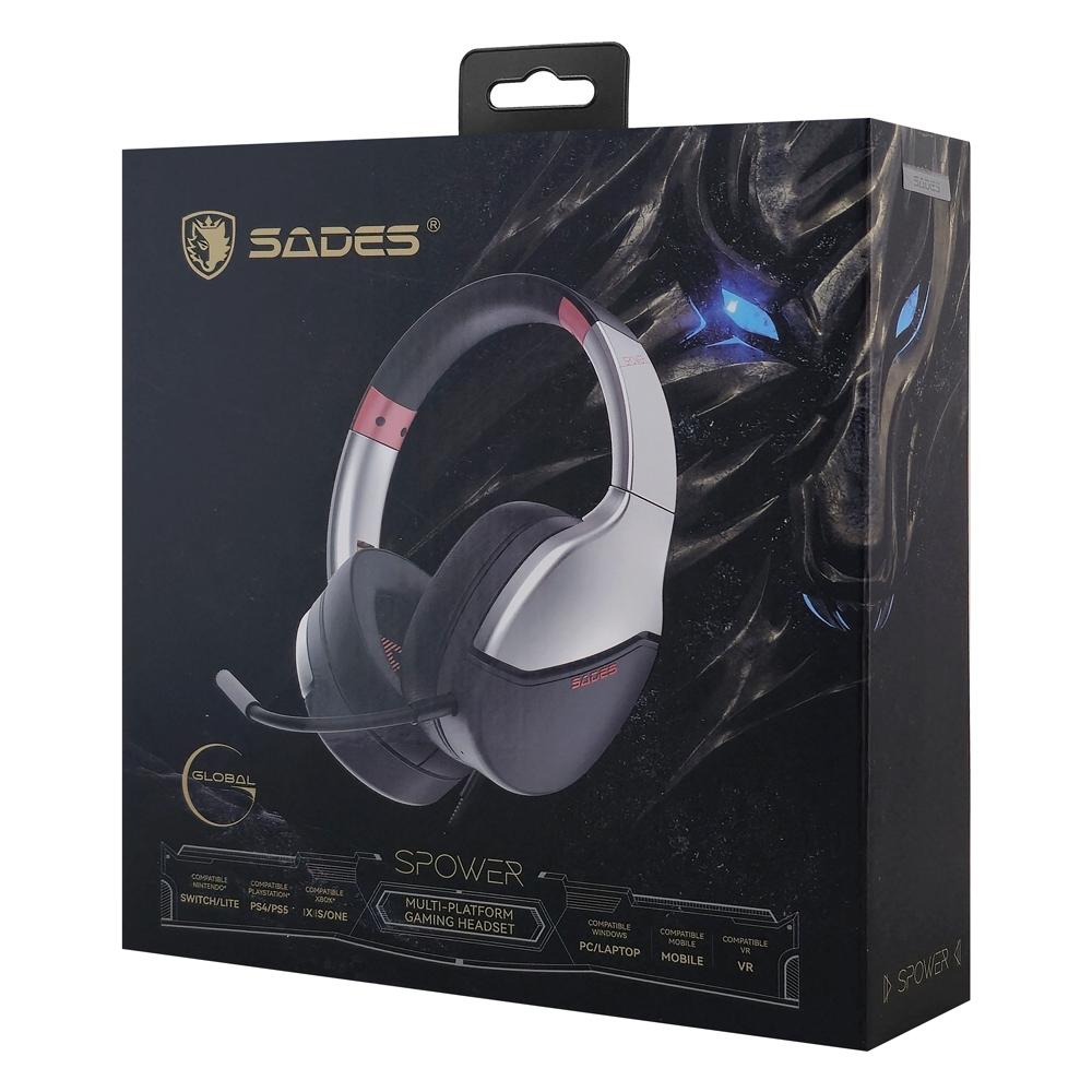 SADES gaming headset SPOWER, 3.5mm σύνδεση, 40mm, multi-platform, ασημί | eLabstore.gr SADES gaming headset SPOWER, 3.5mm σύνδεση, 40mm, multi-platform, ασημί - Image 6