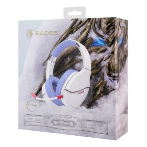 SADES gaming headset SPOWER, 3.5mm σύνδεση, 40mm, multi-platform, λευκό | eLabstore.gr