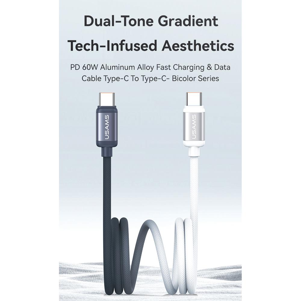 USAMS καλώδιο USB-C SJ756, 60W, 480Mbps, 1.2m, μαύρο/λευκό | eLabstore.gr USAMS καλώδιο USB-C SJ756, 60W, 480Mbps, 1.2m, μαύρο/λευκό | Καλώδια - Αντάπτορες | elabstore.gr