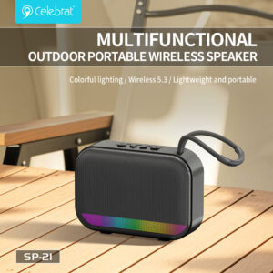 CELEBRAT φορητό ηχείο SP-21, 5W, Bluetooth, 1200mAh, μαύρο | Εικόνα & Ήχος | elabstore.gr