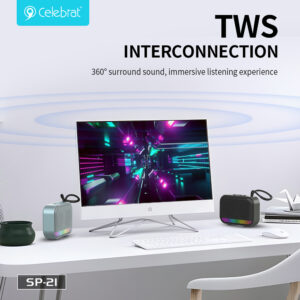 CELEBRAT φορητό ηχείο SP-21, 5W, Bluetooth, 1200mAh, μαύρο | Εικόνα & Ήχος | elabstore.gr
