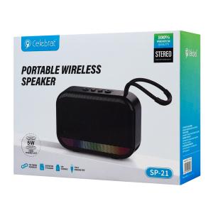 CELEBRAT φορητό ηχείο SP-21, 5W, Bluetooth, 1200mAh, μαύρο | Εικόνα & Ήχος | elabstore.gr