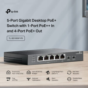 TP-LINK desktop switch TL-SG1005P-PD, 5x Gigabit θύρες, PoE+, UN/1.0 | Δικτυακά | elabstore.gr