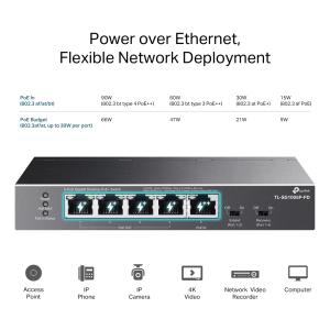 TP-LINK desktop switch TL-SG1005P-PD, 5x Gigabit θύρες, PoE+, UN/1.0 | Δικτυακά | elabstore.gr