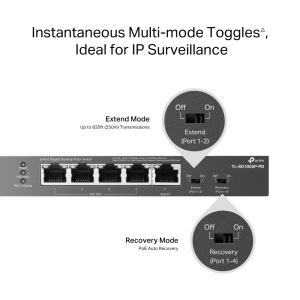 TP-LINK desktop switch TL-SG1005P-PD, 5x Gigabit θύρες, PoE+, UN/1.0 | Δικτυακά | elabstore.gr