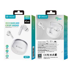 CELEBRAT earphones με θήκη φόρτισης W71, True Wireless, 10mm, 30/200mAh, λευκά | eLabstore.gr CELEBRAT earphones με θήκη φόρτισης W71, True Wireless, 10mm, 30/200mAh, λευκά | Αξεσουάρ κινητών | elabstore.gr