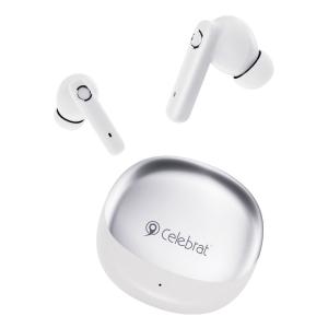 CELEBRAT earphones με θήκη φόρτισης W71, True Wireless, 10mm, 30/200mAh, λευκά | Αξεσουάρ κινητών | elabstore.gr