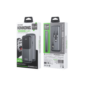 Power Bank 10000mAh PD 22,5W WK WP-65 2 Θέσεων, με καλώδιο USB-C/Lightning/Micro/USB Μαύρο | Φόρτιση | elabstore.gr
