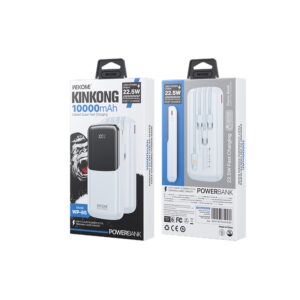 Power Bank 10000mAh PD 22,5W WK WP-65 2 Θέσεων, με καλώδιο USB-C/Lightning/Micro/USB Μπλέ | Φόρτιση | elabstore.gr