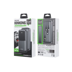 Power Bank 20000mAh PD 22,5W WK WP-66 2 Θέσεων, με καλώδιο USB-C/Lightning/Micro/USB Μαύρο | Φόρτιση | elabstore.gr