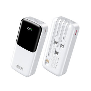 Power Bank 20000mAh PD 22,5W WK WP-66 2 Θέσεων, με καλώδιο USB-C/Lightning/Micro/USB Λευκό | Φόρτιση | elabstore.gr